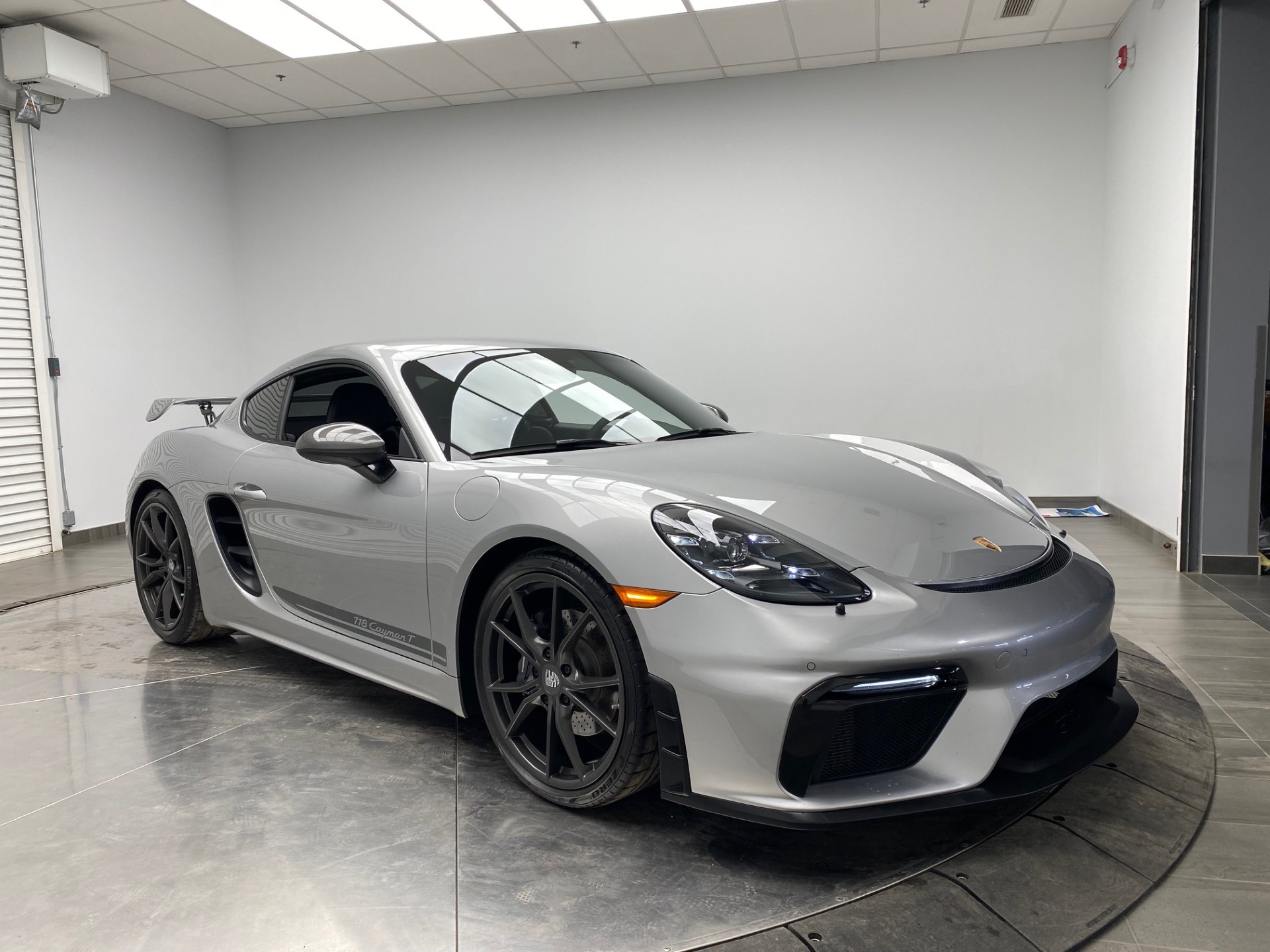 2023 Porsche 718 Cayman T, GT4 Front Bumper, GT4 Style High Wing, PDK 7-Speed, Transmission, Sport Chrono, PASM Sport Suspension, 20-Inch Wheels, Ice Grey Metallic, Black Interior, 300HP Boxer Turbocharged 2.0L Flat 4, Purchased New at Porsche Centre Calgary, Clean CarFax Vehicle History w/23,877km