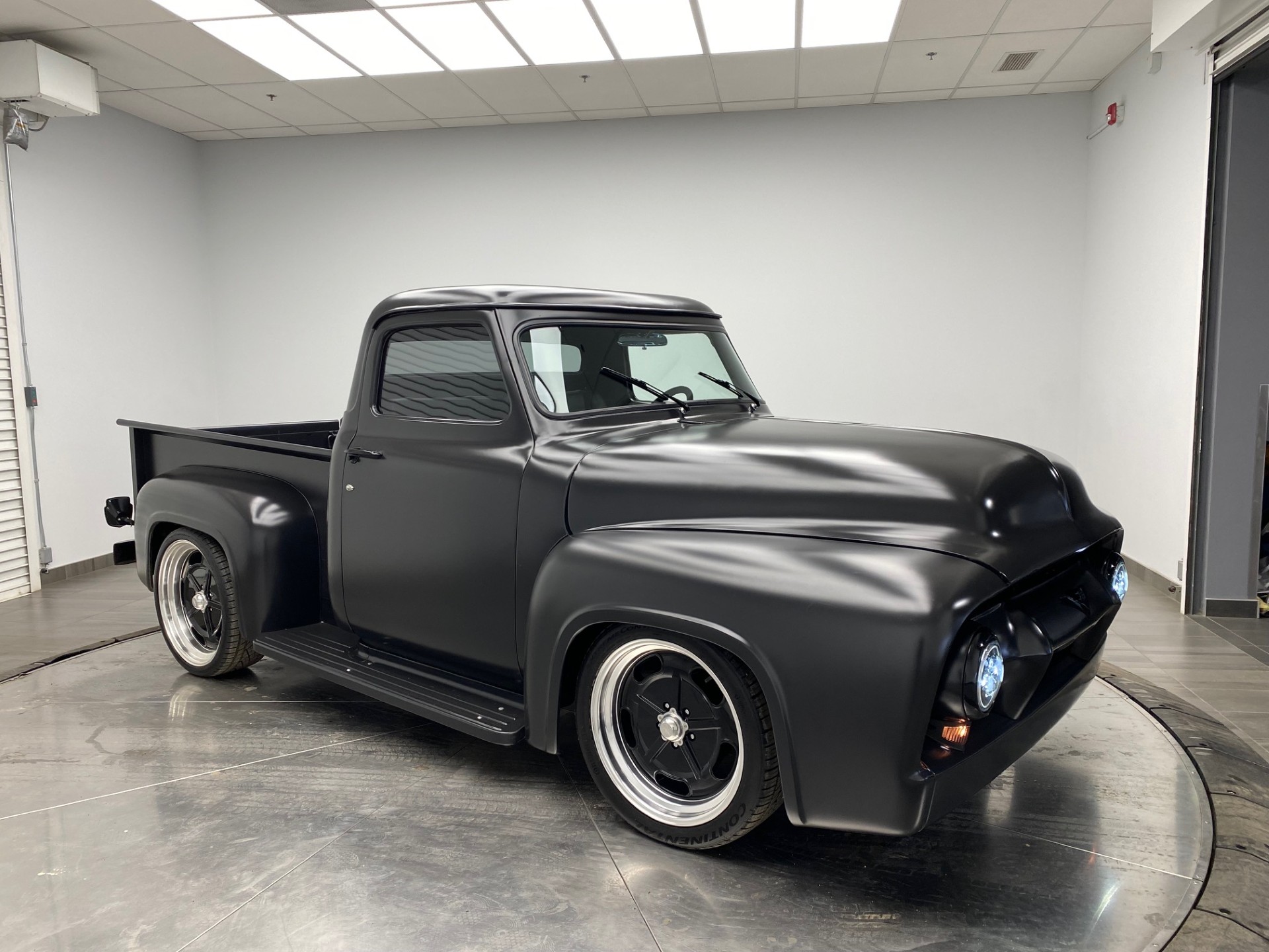 (SOLD) 1954 Ford F-100 Pickup, Frame-Off Restoration, 408 Stroker V8, Holley Sniper EFI, Built AOD Transmission, Ford 8-Inch Diff, 3.73 Gears, CPP Mustang Two IFS, Rack & Pinion Steering, 4-Wheel Disc Brakes, Upgraded Custom Chassis, 3-Inch Chopped Top, All New Sheet Metal, Full TMI Interior, Hush Mat Sound Deadening, Custom Headliner, Vintage AC, Bluetooth Stereo, CPP Tilt Steering Column, Dakota Digital gauges